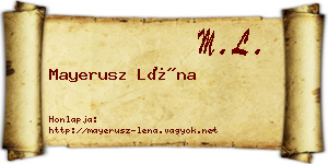 Mayerusz Léna névjegykártya